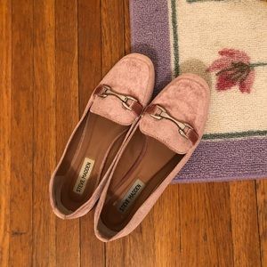 Steve Madden pink velvet loafers